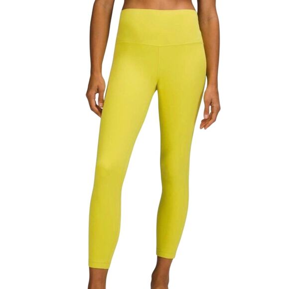 LULULEMON ALIGN RIDE HR PANTS YELLOW SERPENTINE BRIGHT DOUBLE LINE SZ 6 RARE - Picture 1 of 16